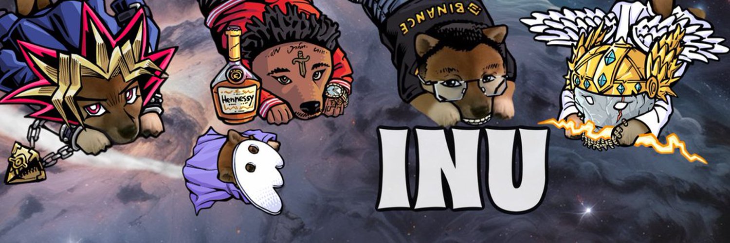 INU banner featuring a lineup of hand-drawn characters
